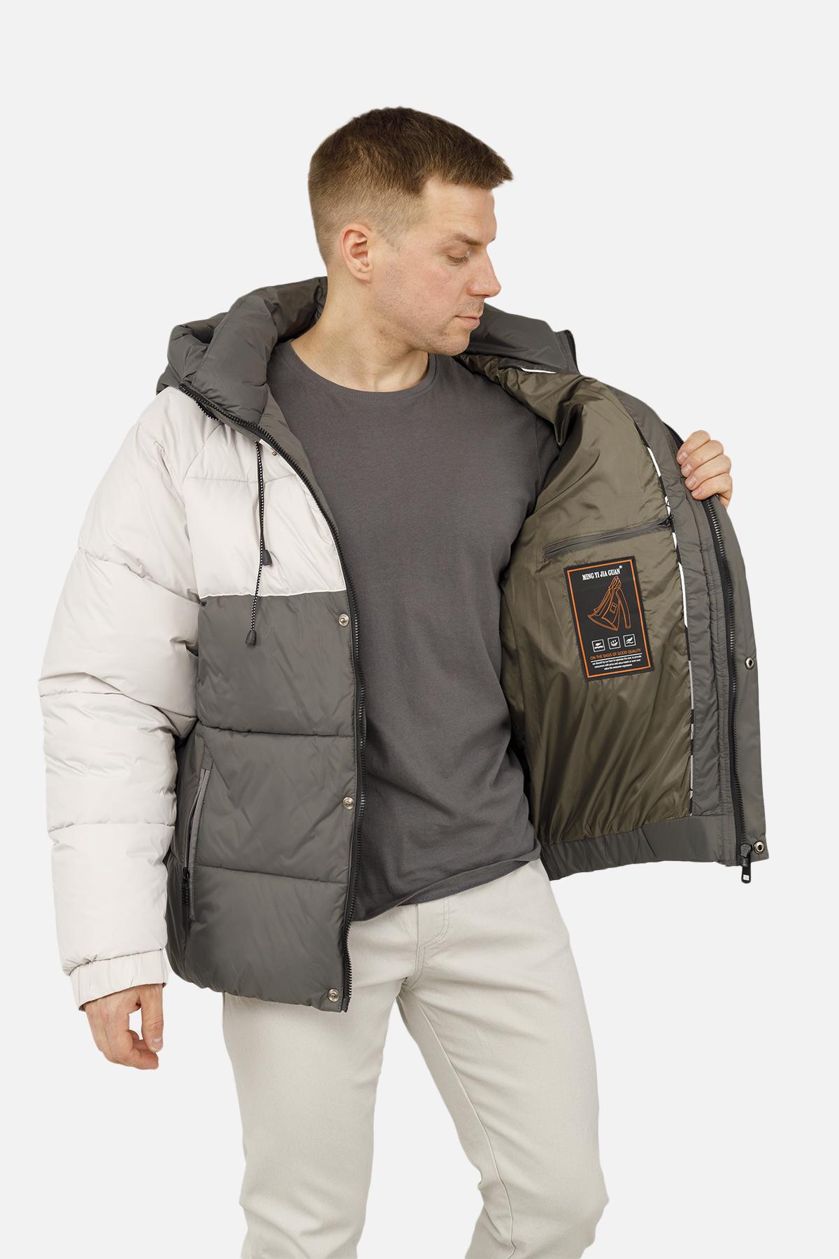 Куртка мужская ЦБ-00254611 р. 52 Серый (28422216) - фото 3 Куртка мужская ЦБ-00254611 р. 52 Серый (28422216) - фото 3