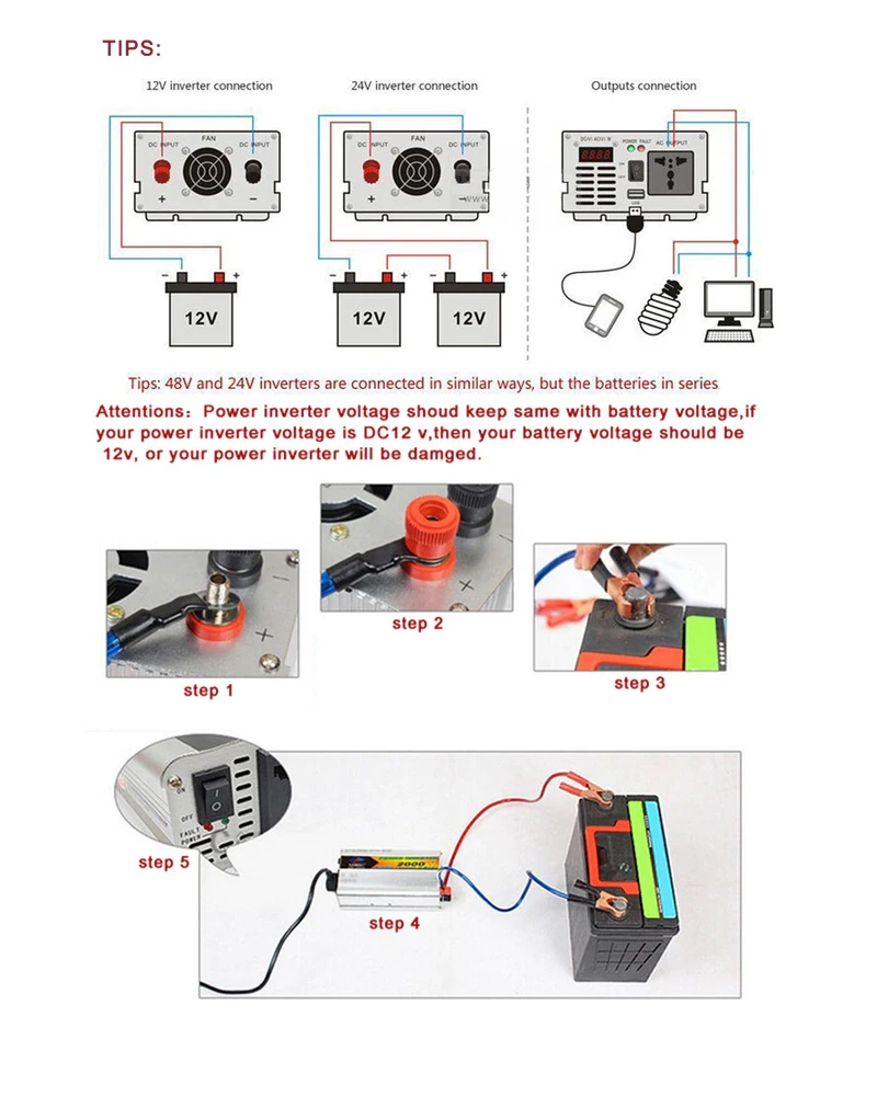 Автомобільний інвертор UKC SSK 2000W 12/220V (14421546) - фото 3