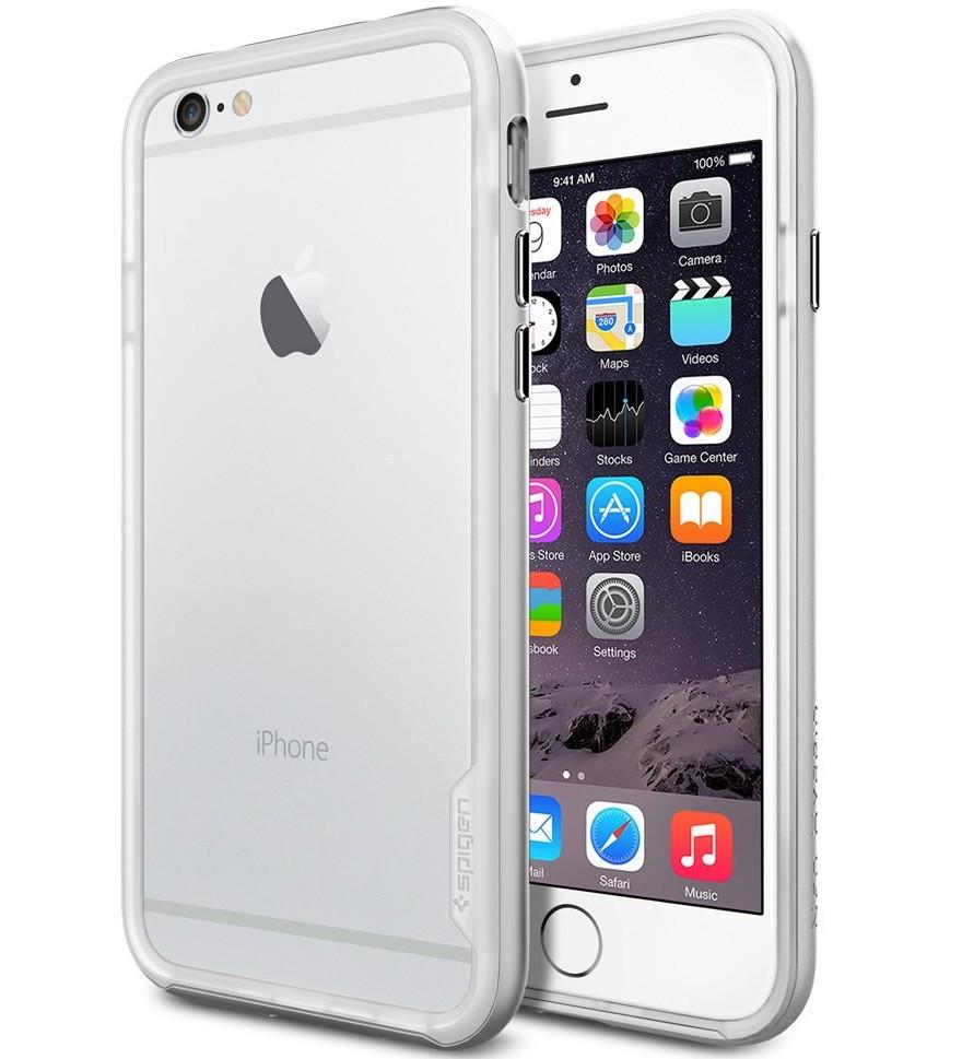 Чехол-бампер Spigen SGP Neo Hybrid EX Series Bumper for iPhone 6/6S, Satin Silver (SGP11026)