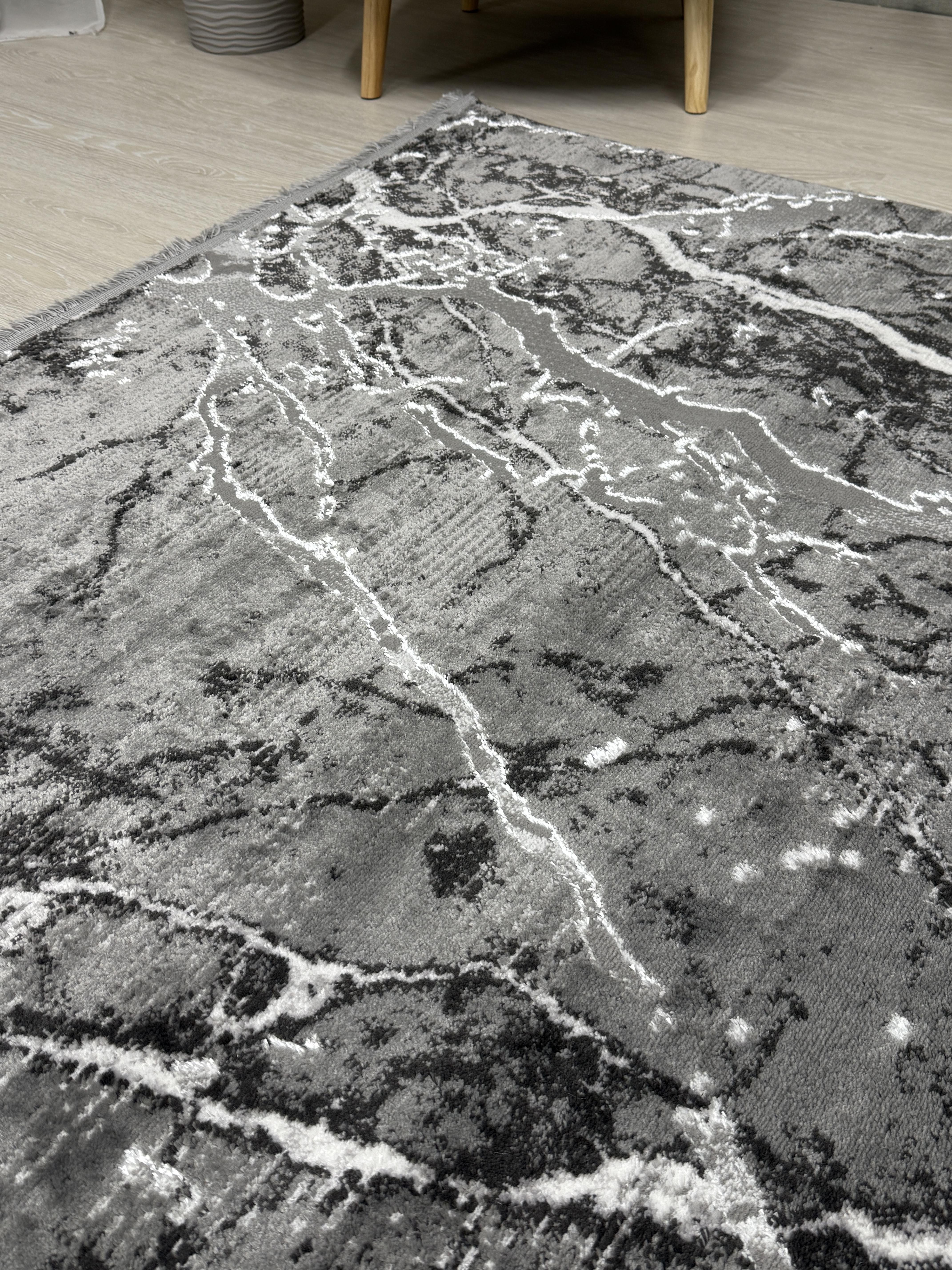 Ковер Mars с невысоким ворсом 200x300 см Антрацитовый (4640AA/KG9) - фото 7