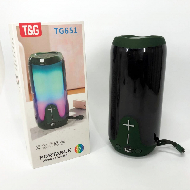 Портативная колонка TG 651 Bluetooth RGB Green (tf4876) - фото 8