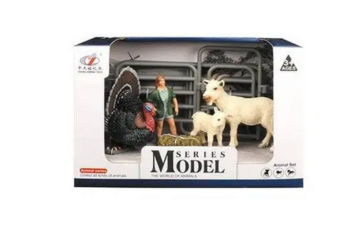 Фигурки Животных на ферме 3 фигурки животных/фермер/вольер (Q 9899 X 20)