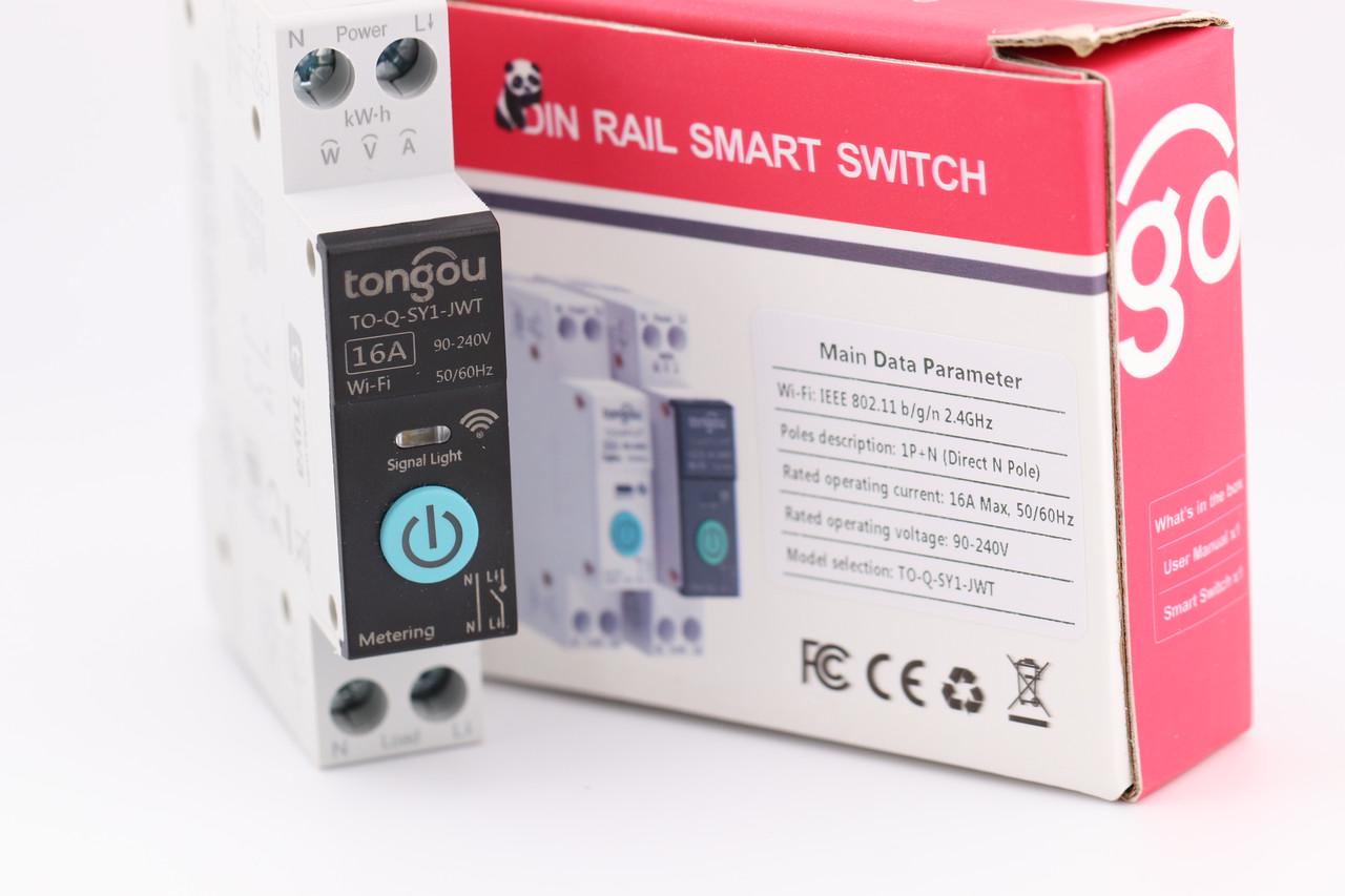 Умный WiFi автомат Tongou TO-Q-SY1-JW 16A с мониторингом энергопотребления Tuya (2455774577)
