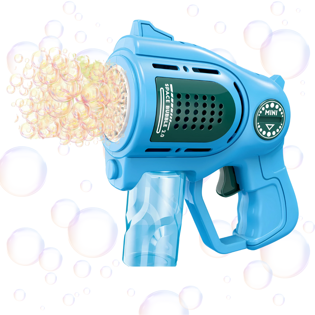 Пистолет-генератор для мыльных пузырей на батарейках Синий