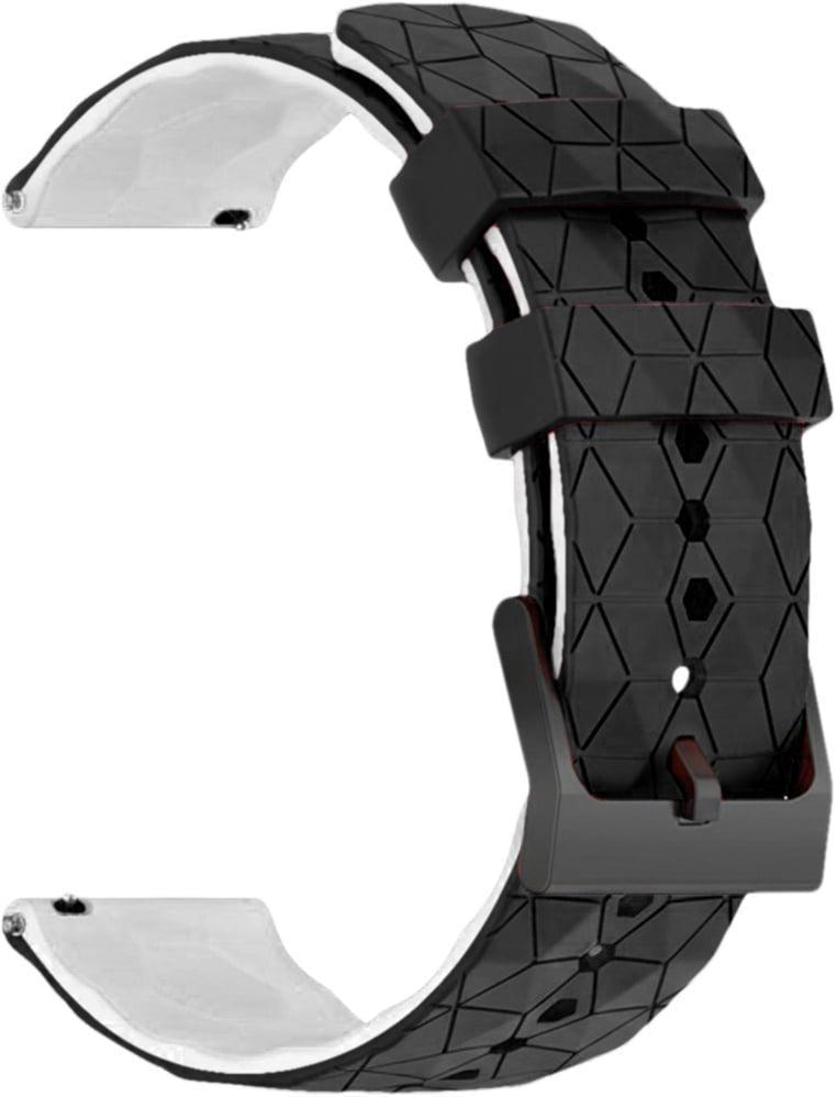 Ремінець силіконовий Lunor для Amazfit GTS 2e Black/White (41701-1E)