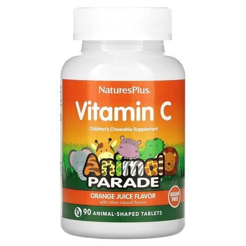 Витамин С NaturesPlus No Sugar Vitamin C Animal Parade 90 Tablets (NAP-29922)