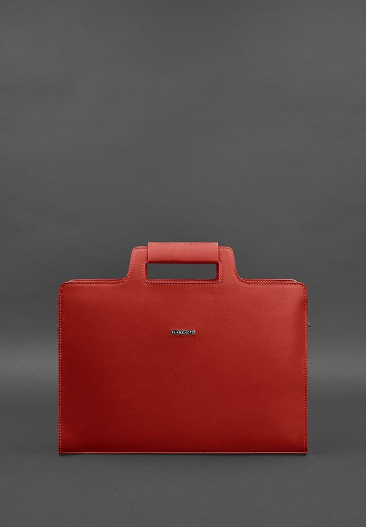 Женская сумка кожаная для ноутбука и для документов Красный (A-026935) - фото 5