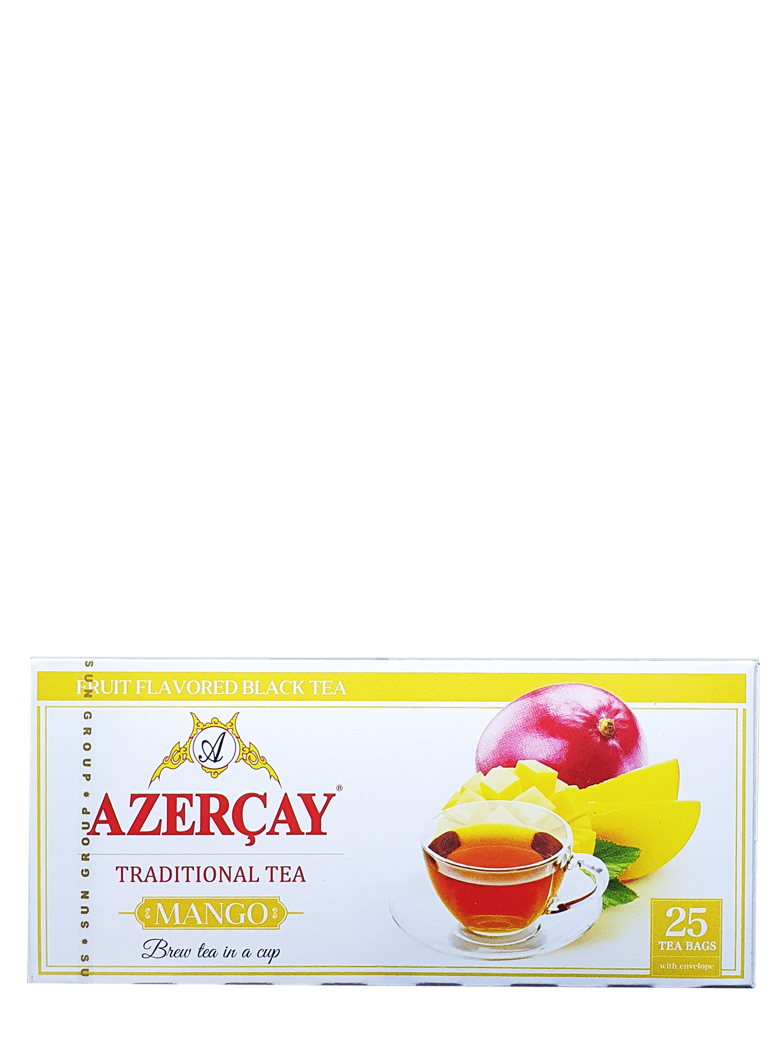 Чай чорний Азерчай Манго з ароматом манго в пакетиках 25 пакетиків 1,8 г (1518) - фото 2 Чай чорний Азерчай Манго з ароматом манго в пакетиках 25 пакетиків 1,8 г (1518) - фото 2
