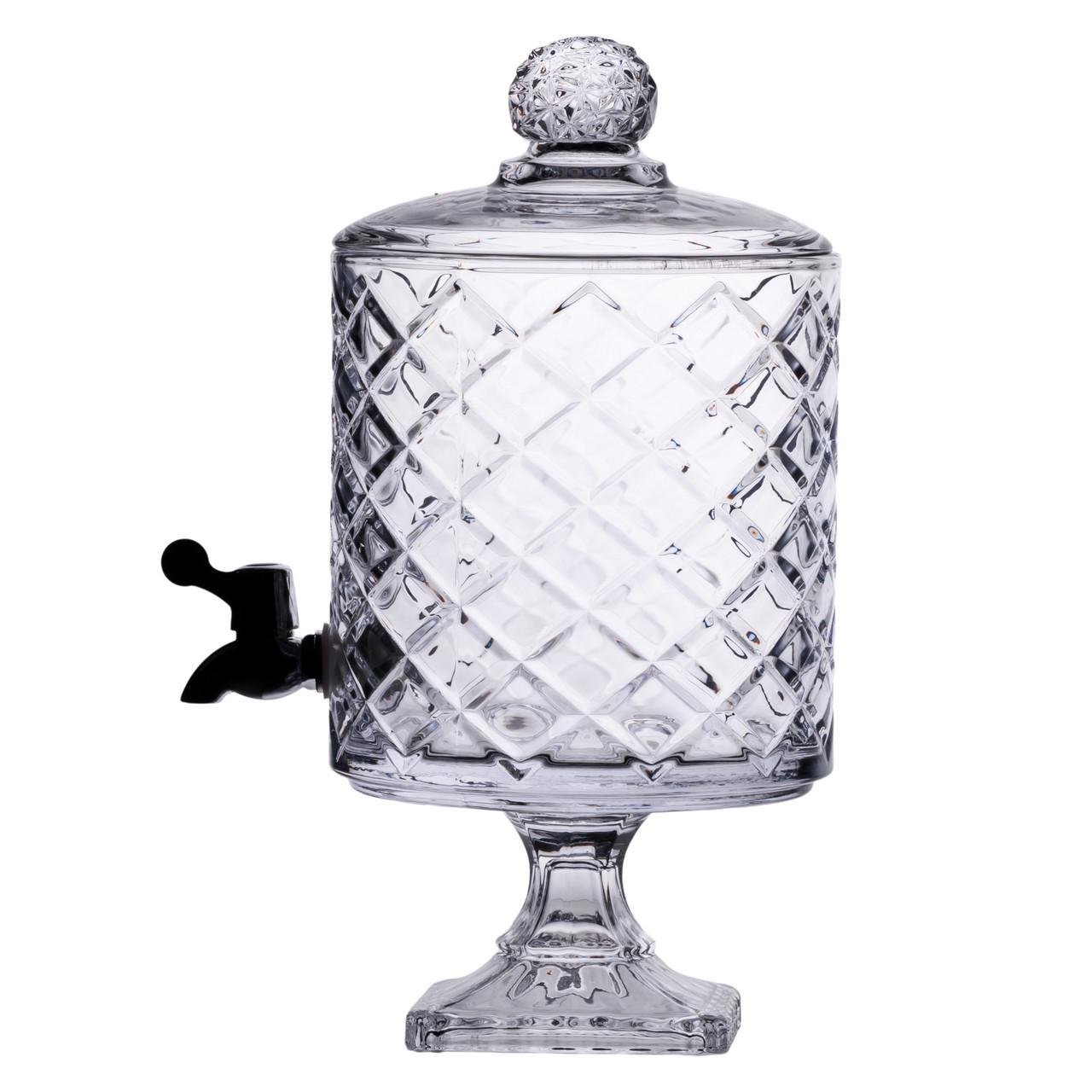 Лимонадница со стеклянным краном на подставке 39 см 4,5 л Прозрачный (HP-19-3) Лимонадница со стеклянным краном на подставке 39 см 4,5 л Прозрачный (HP-19-3)