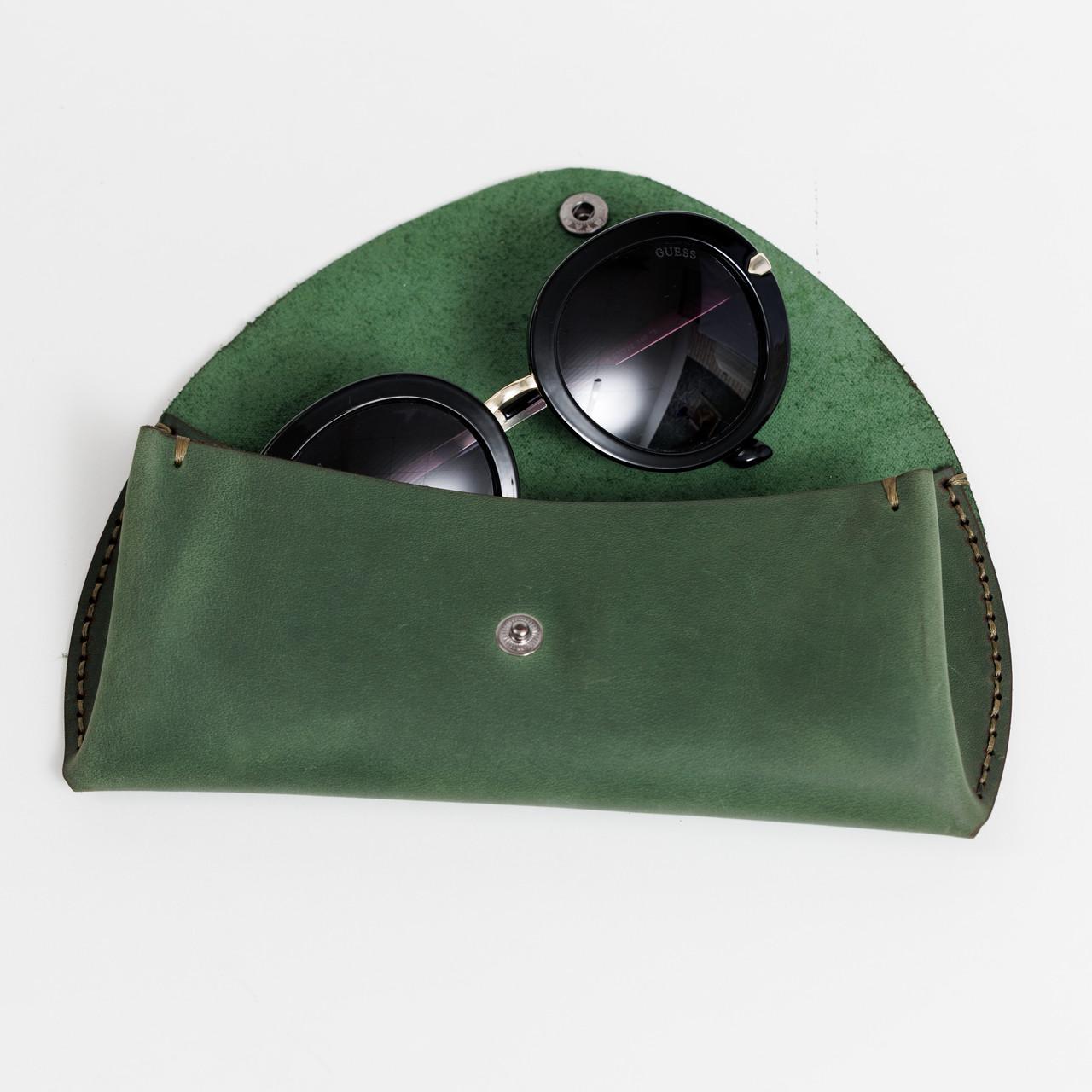 Чохол шкіряний для окулярів EDENA Зелений (GL-1)