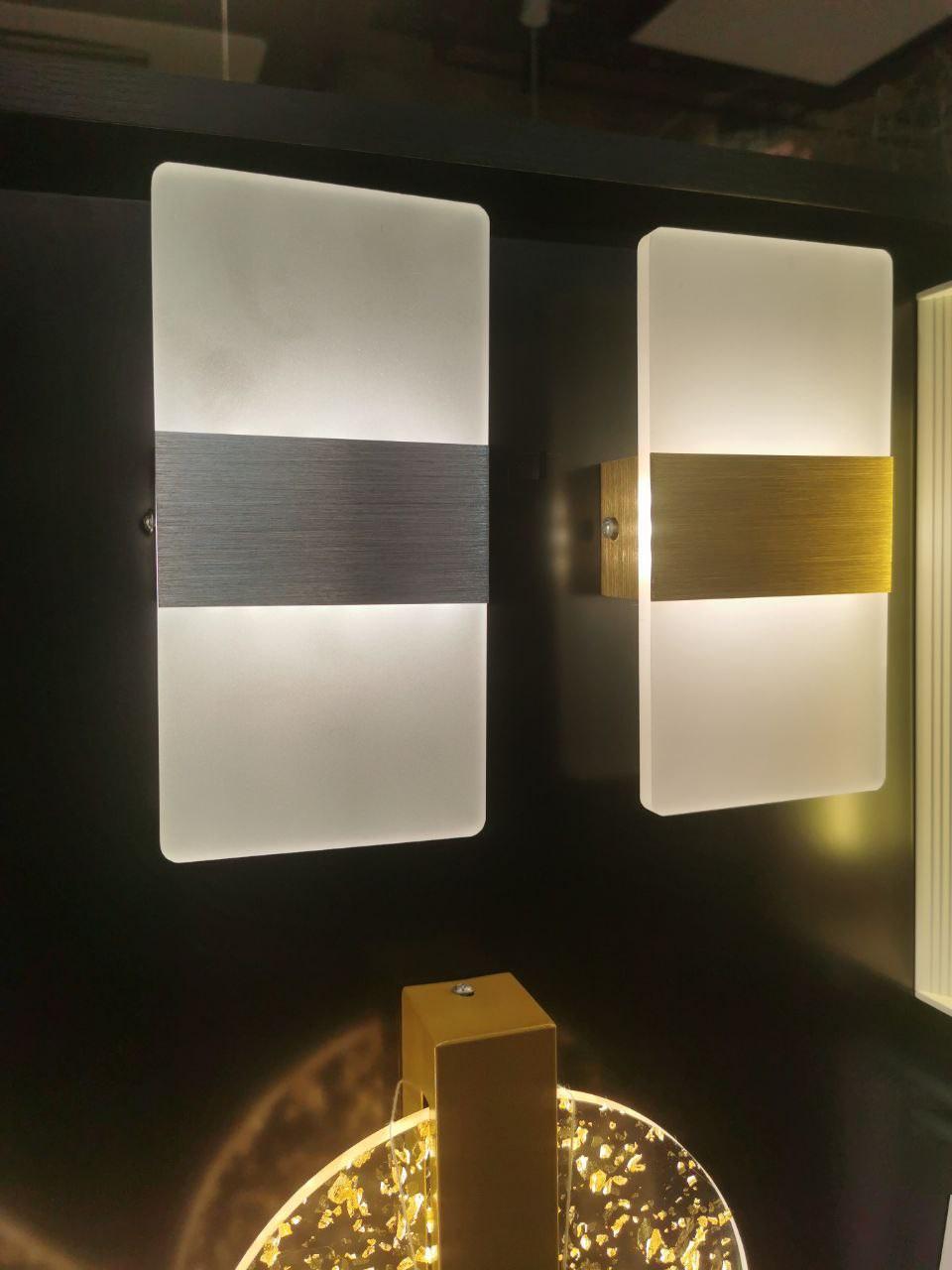 Светильник светодиодный настенный акриловый прямоугольный 4000 К Золотой (33740) - фото 3