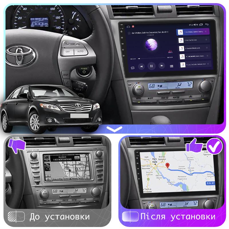 Автомагнитола штатная Lesko 4G/CarPlay/GPS/Wi-Fi для Toyota Camry VI XV40 Рестайлинг 2009-2011 2/32Gb 10" (1725875084) - фото 3