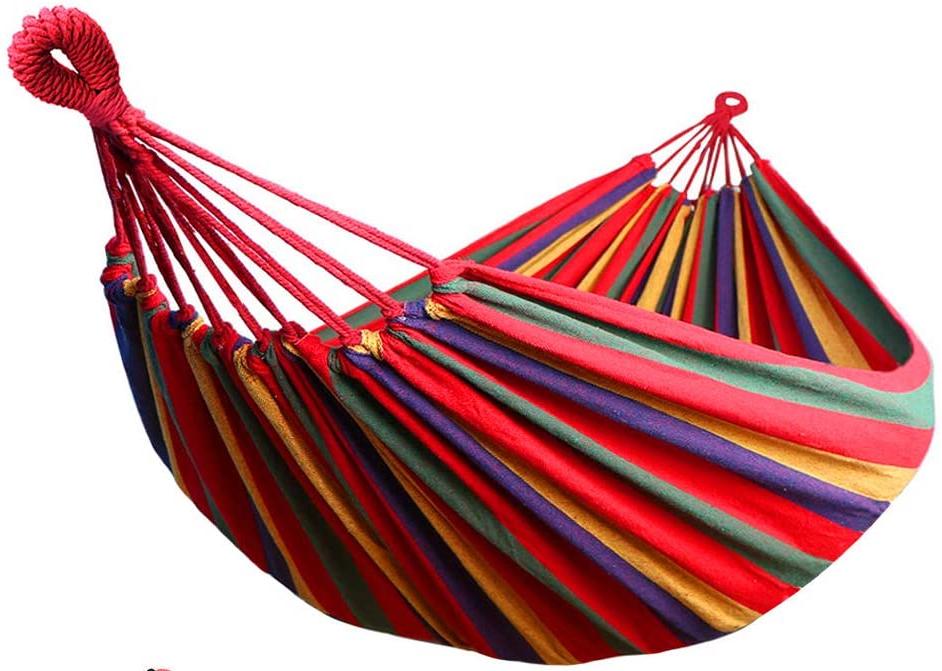 Гамак подвесной из ткани двухместный 250х120 с чехлом и креплением Темно-красный (GAM-120-tk)