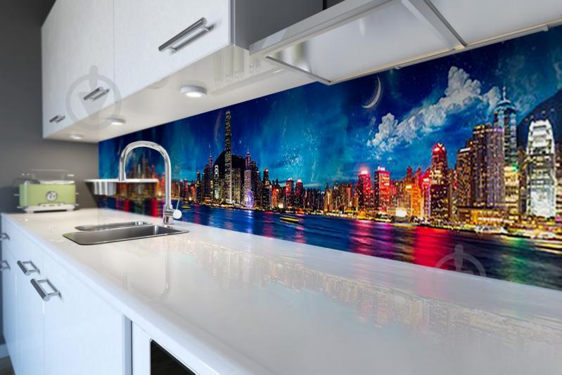 Скинали на кухню Zatarga «Радужный город» 600х3000 мм виниловая 3Д наклейка кухонный фартук самоклеящаяся Z180438/2