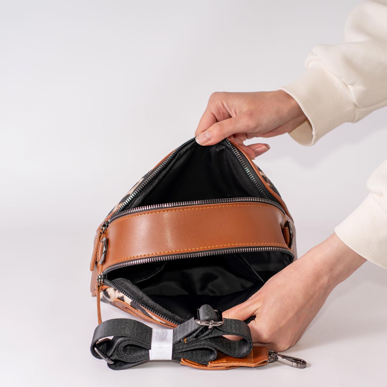 Сумка жіноча крос-боді леопардовий XENIA № 43-24 з еко-шкіри Рудий - фото 3