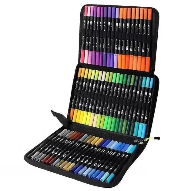 Набор двусторонних маркеров для скетчинга Dual Brush Pens на водной основе в сумке 80 шт. (3_06057)