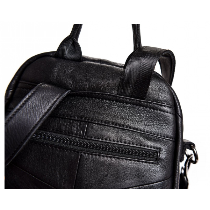 Рюкзак-сумка трансформер шкіряний 32x27 см Чорний (860) - фото 5 Рюкзак-сумка трансформер шкіряний 32x27 см Чорний (860) - фото 5