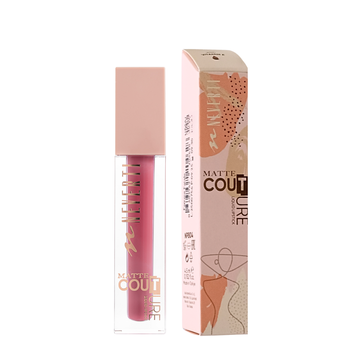 Помада для губ матова Neverti MATTE COUTURE LIQUID NP804 112 Femme Fatale Рожевий (13356239)