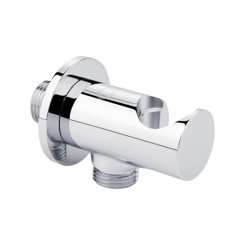 Подключение с держателем для шланга Qtap Spojeni округлое QTCRMBH030 Chrome (45802)