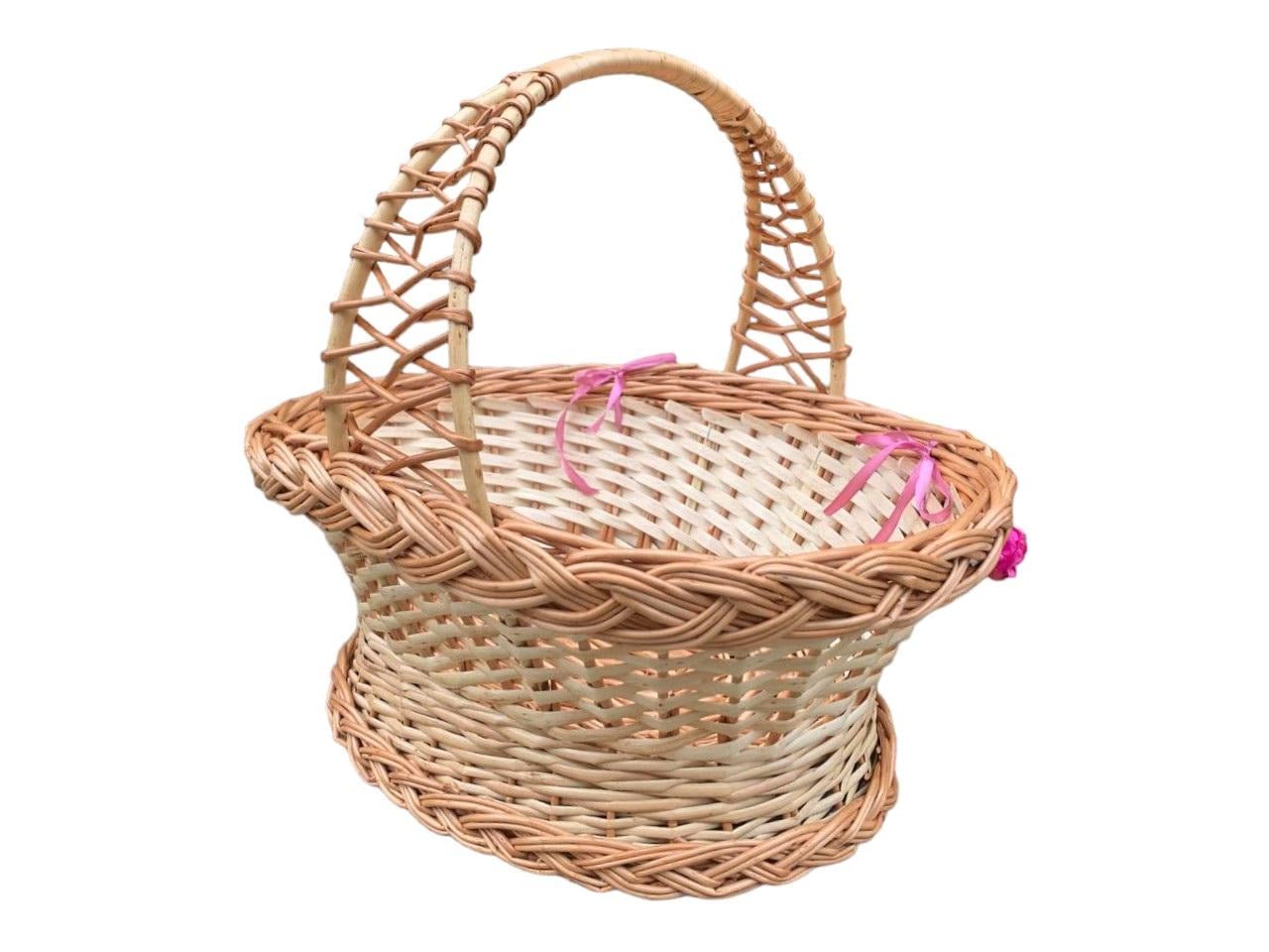 Корзина с украшением плетеная из лозы D 30x93 см (KRZ 0121)