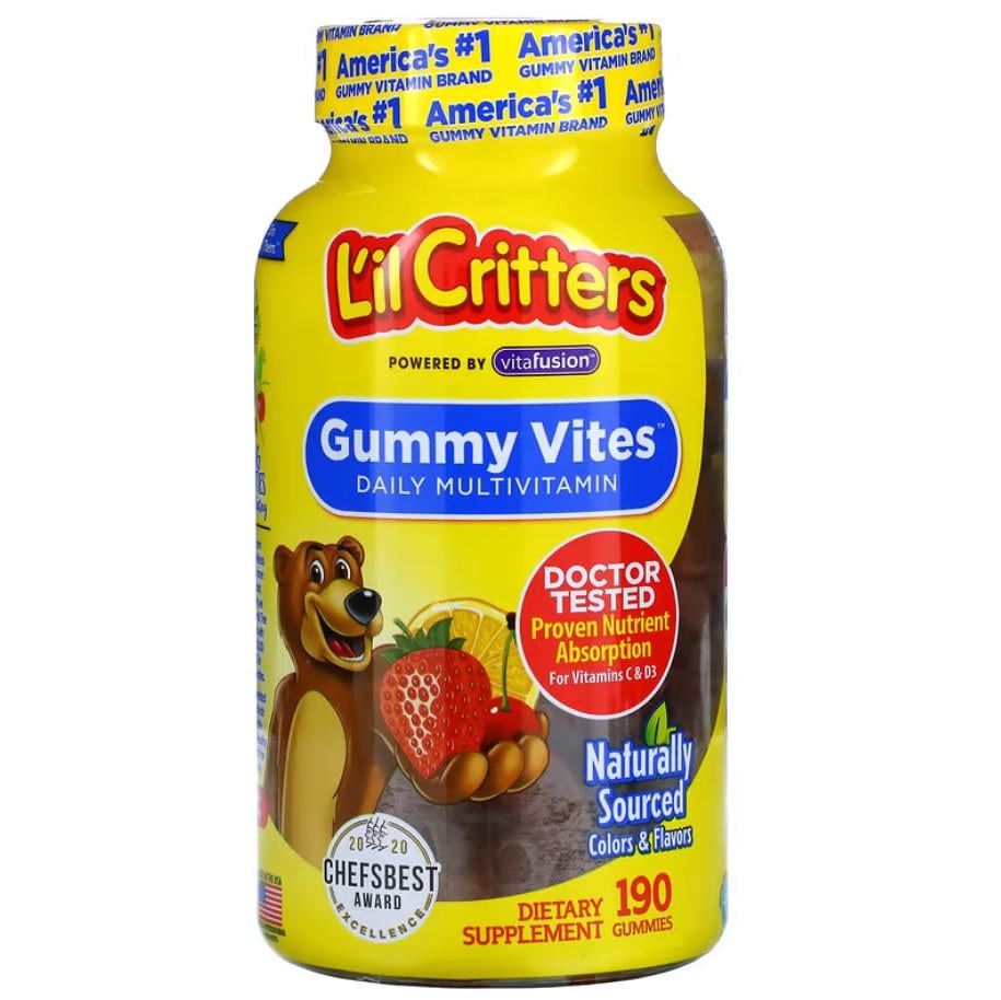 Витамины L'il Critters Gummy Vites Daily Multivitamin 190 жевательных таблеток (LIL-01629)