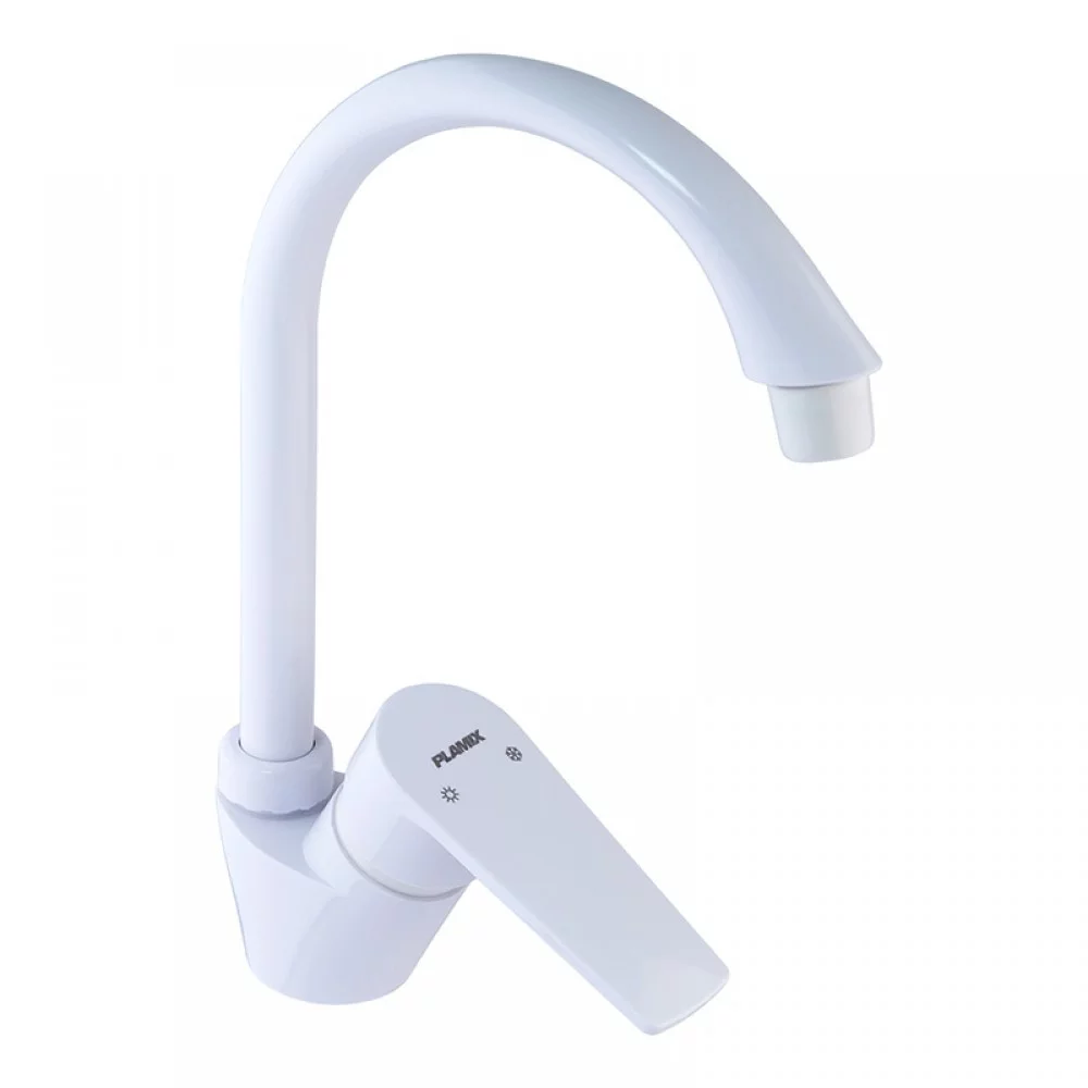 Смеситель для кухни PLAMIX Oscar-011 без подводки White (PM0615)