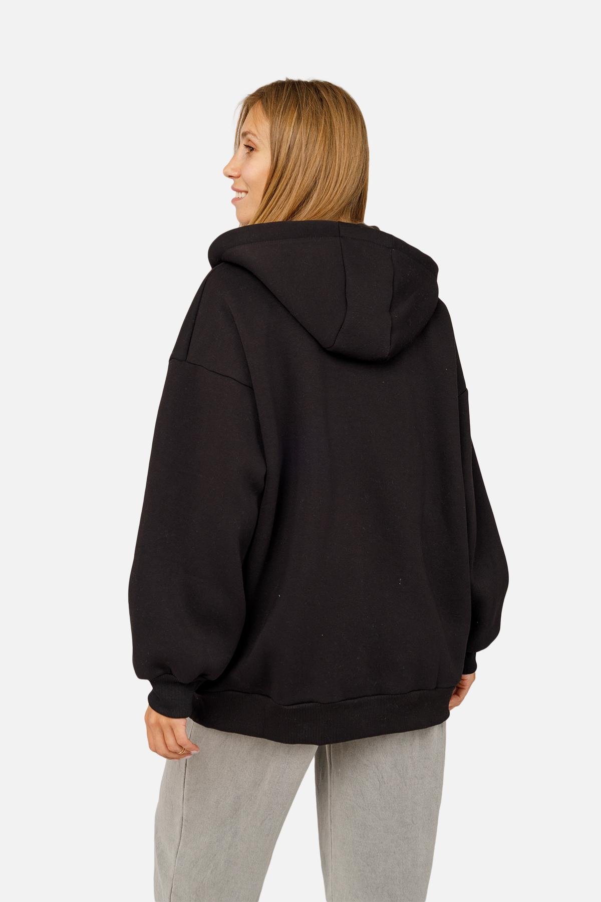 Толстовка жіноча на блискавці ЦБ-00254556 р. 42 Чорний (SKT001004594) - фото 4 Толстовка жіноча на блискавці ЦБ-00254556 р. 42 Чорний (SKT001004594) - фото 4
