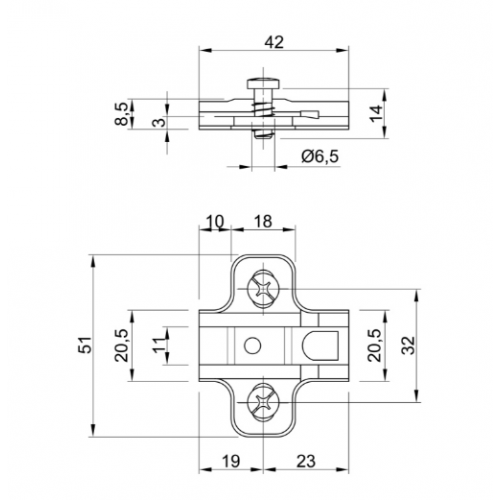 Петля мебельная внутренняя Muller 105° Clip-On d 35 мм с доводчиком (714561) - фото 3