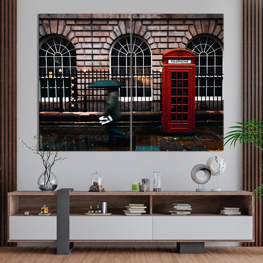 Настенний декор Красная телефонная будка 165x122 см (A697-2)