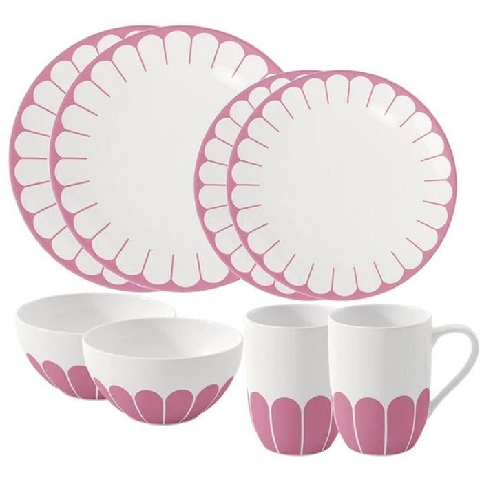 Столовий сервіз Villeroy & Boch Fleur на 2 персони 8 пр. Рожевий (33497601)