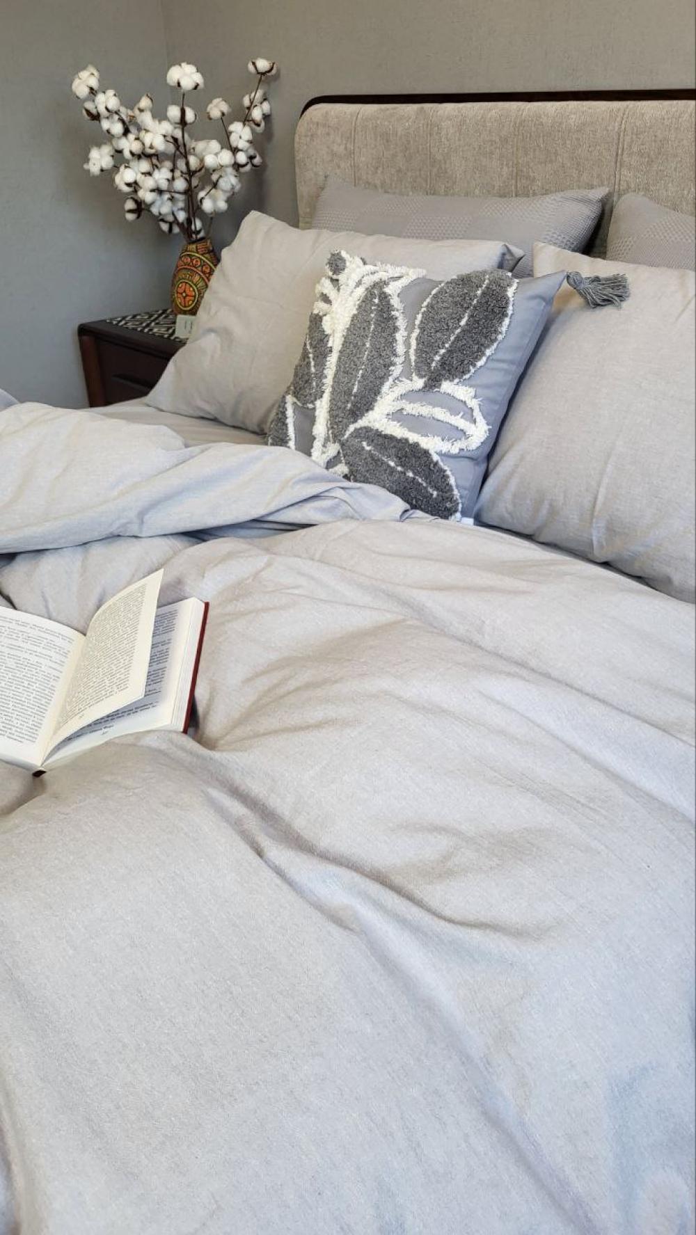 Комплект постельного белья с резинкой База хлопок евро/наволочки 50х70 см Ash Gray (W1221) - фото 5 Комплект постельного белья с резинкой База хлопок евро/наволочки 50х70 см Ash Gray (W1221) - фото 5