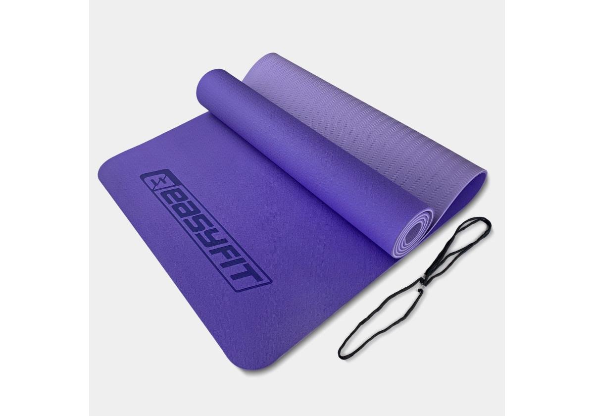 Коврик для фитнеса EasyFit TPE+TC 6 мм двухслойный сиреневый (EF-1924-VV)