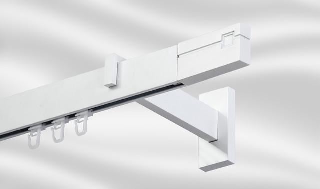 Карниз одинарный Square Line 160 см Финал Квадро без камня Белый - фото 1