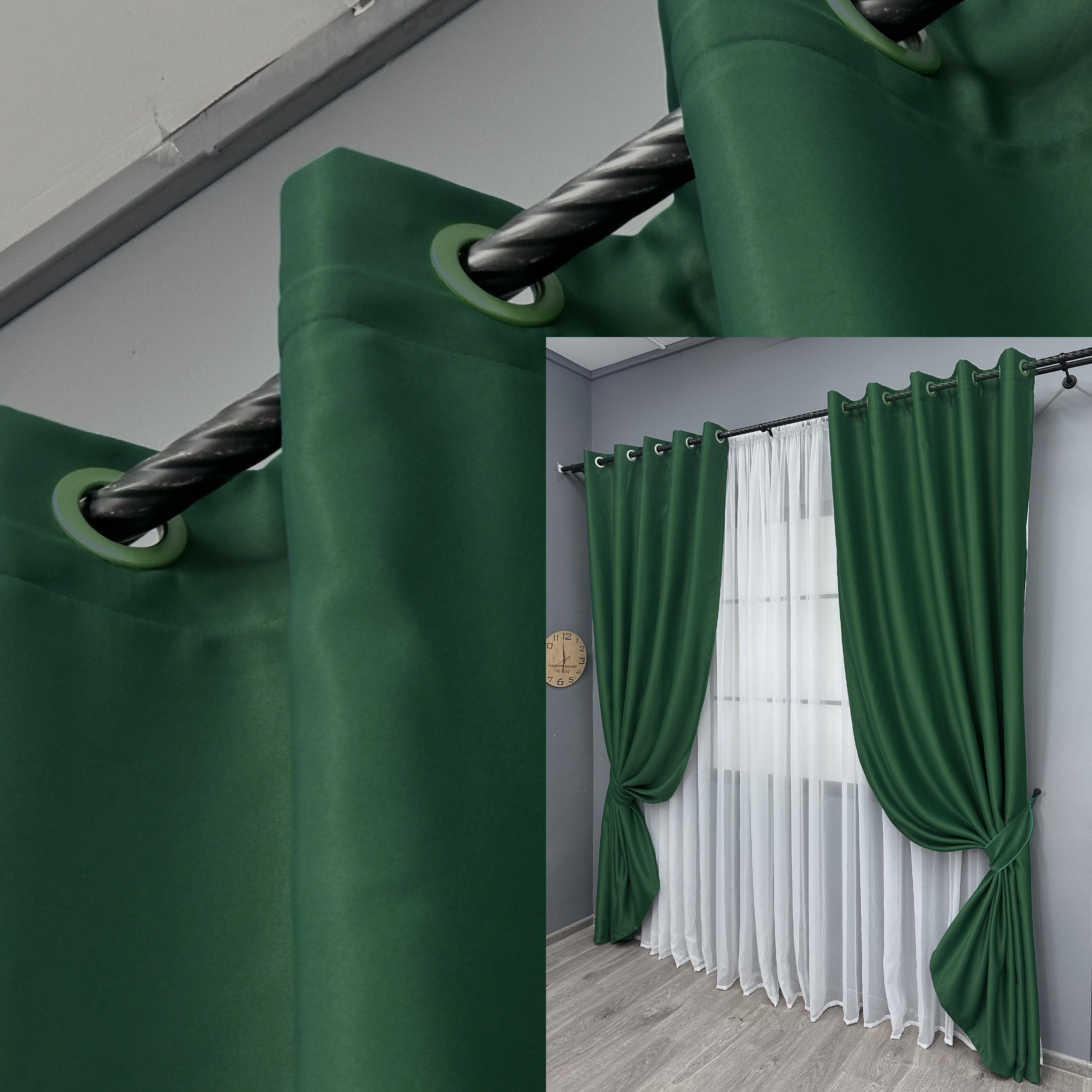 Комплект штор на люверсах VR-Textil Блекаут Bagema Rvs № 1475ш 150х250 см 2 шт. Зелений (37-0254) - фото 6 Комплект штор на люверсах VR-Textil Блекаут Bagema Rvs № 1475ш 150х250 см 2 шт. Зелений (37-0254) - фото 6