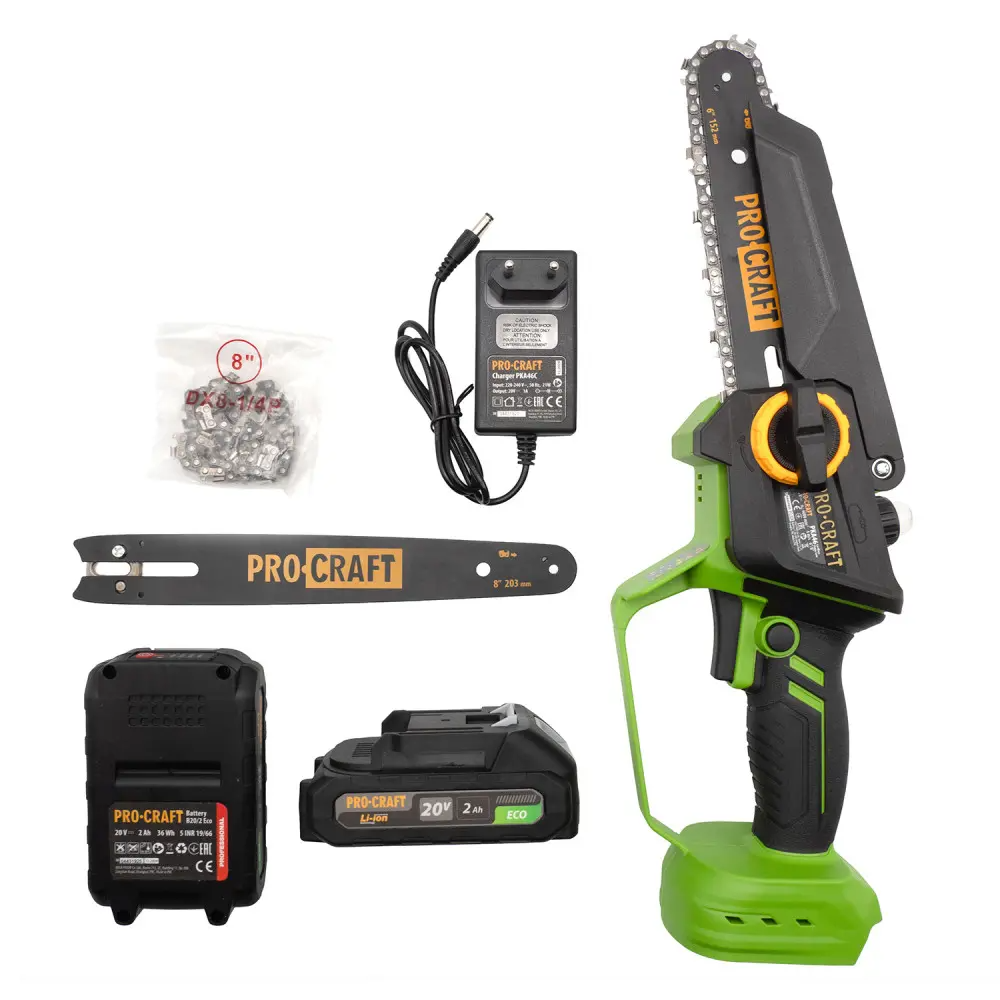 Пила бесщеточная аккумуляторная ProCraft PKA46 с 2 аккумуляторами и зарядным устройством с кейсом - фото 9 Пила бесщеточная аккумуляторная ProCraft PKA46 с 2 аккумуляторами и зарядным устройством с кейсом - фото 9