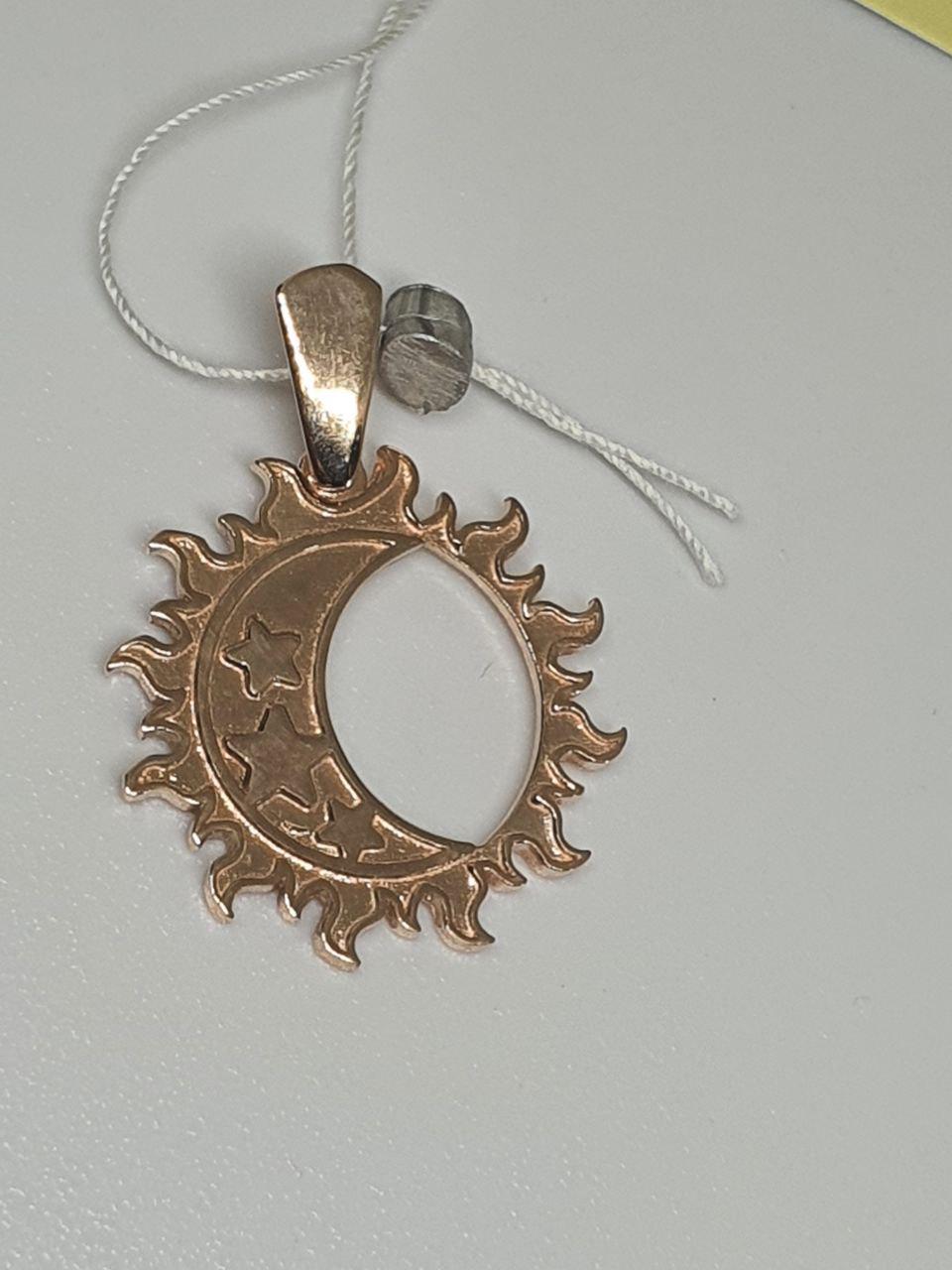 Срібний кулон підвіска Місяць з зірками в сонці позолота (2583718796) - фото 6 Срібний кулон підвіска Місяць з зірками в сонці позолота (2583718796) - фото 6