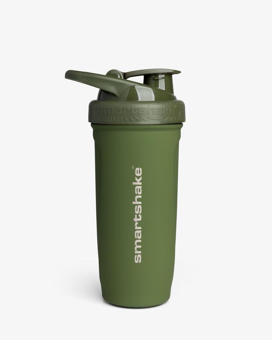 Шейкер спортивный SmartShake Reforce Stainless Steel 30oz металлический 900 ml Army Green - фото 2