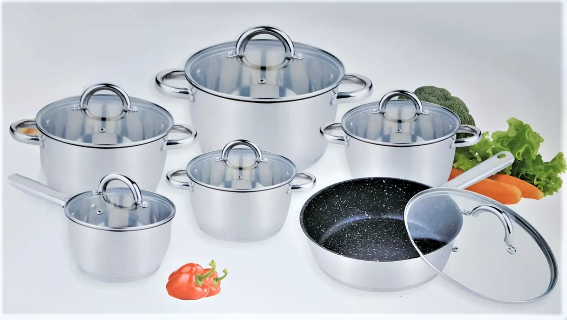Набор кастрюль Benson BN-292 из нержавеющей стали 12 пр.