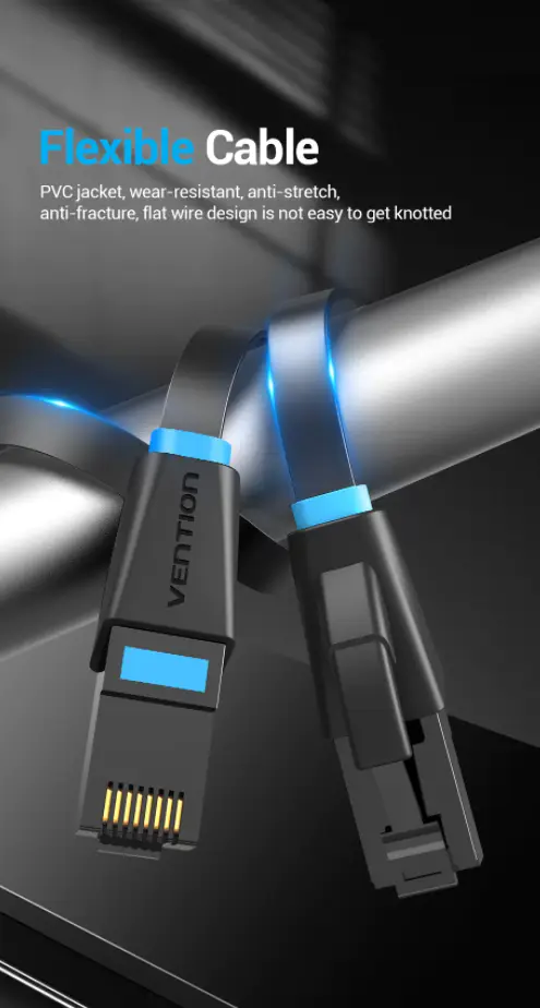 Патч-корд RJ45 Vention 2 м CAT6 1000 мбіт/c Чорний (1604224214) - фото 7 Патч-корд RJ45 Vention 2 м CAT6 1000 мбіт/c Чорний (1604224214) - фото 7