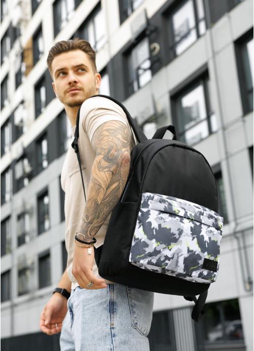 Городской рюкзак мужской Sambag тканевый с отделением под ноутбук Черный (11460281346)