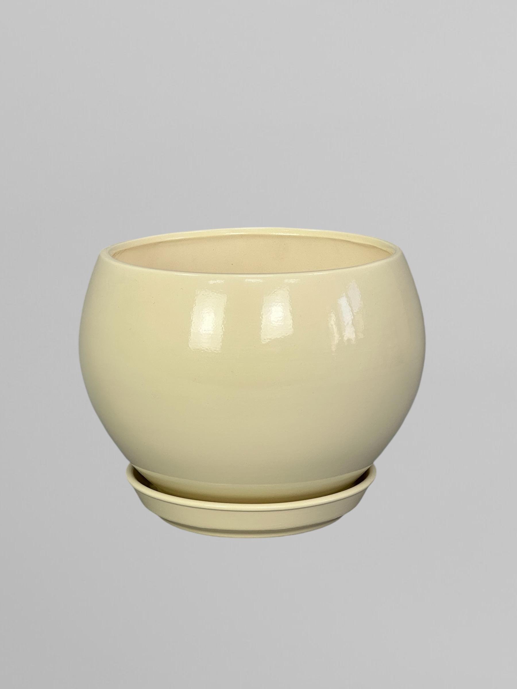 Горщик для квітів керамічний Куля глянець 4,1 л Бежевий (Г02005)