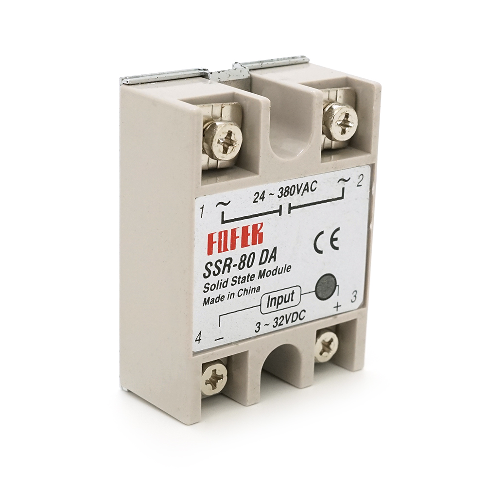 Реле твердотельное FQFER SSR-80DA полупроводниковый 100А 24-380VAC (YUT_V6647)