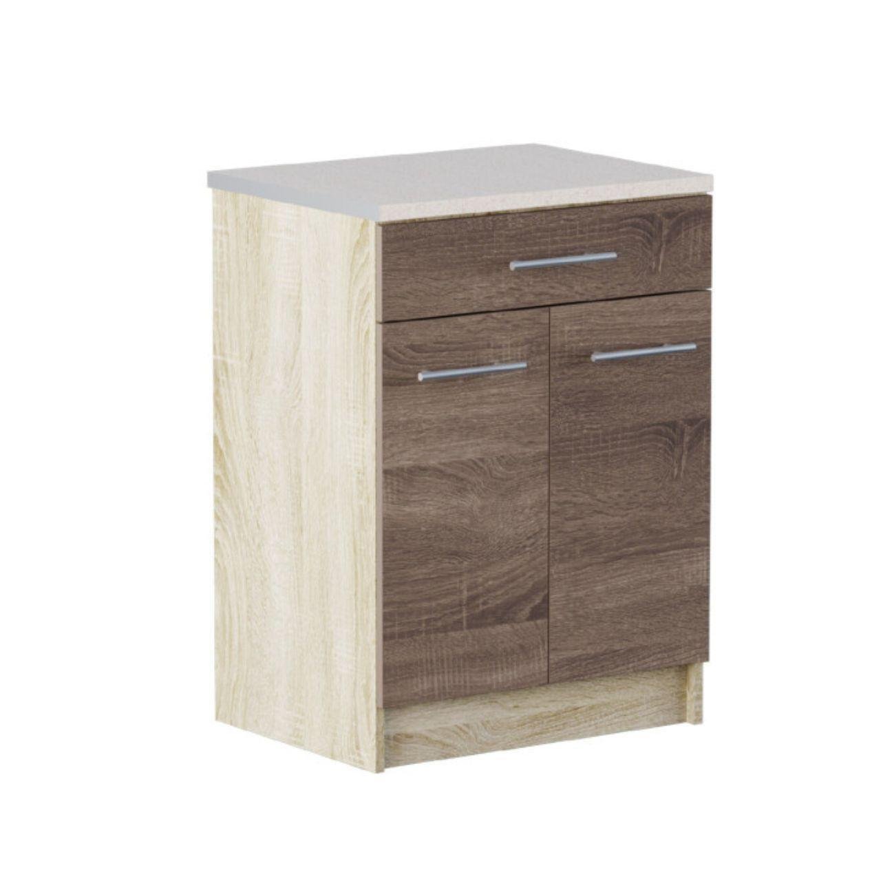 Кухня секция без столешницы Эверест Эко 60 Низ Ящик 600х456х820 мм Сонома/Трюфель (eko-355)