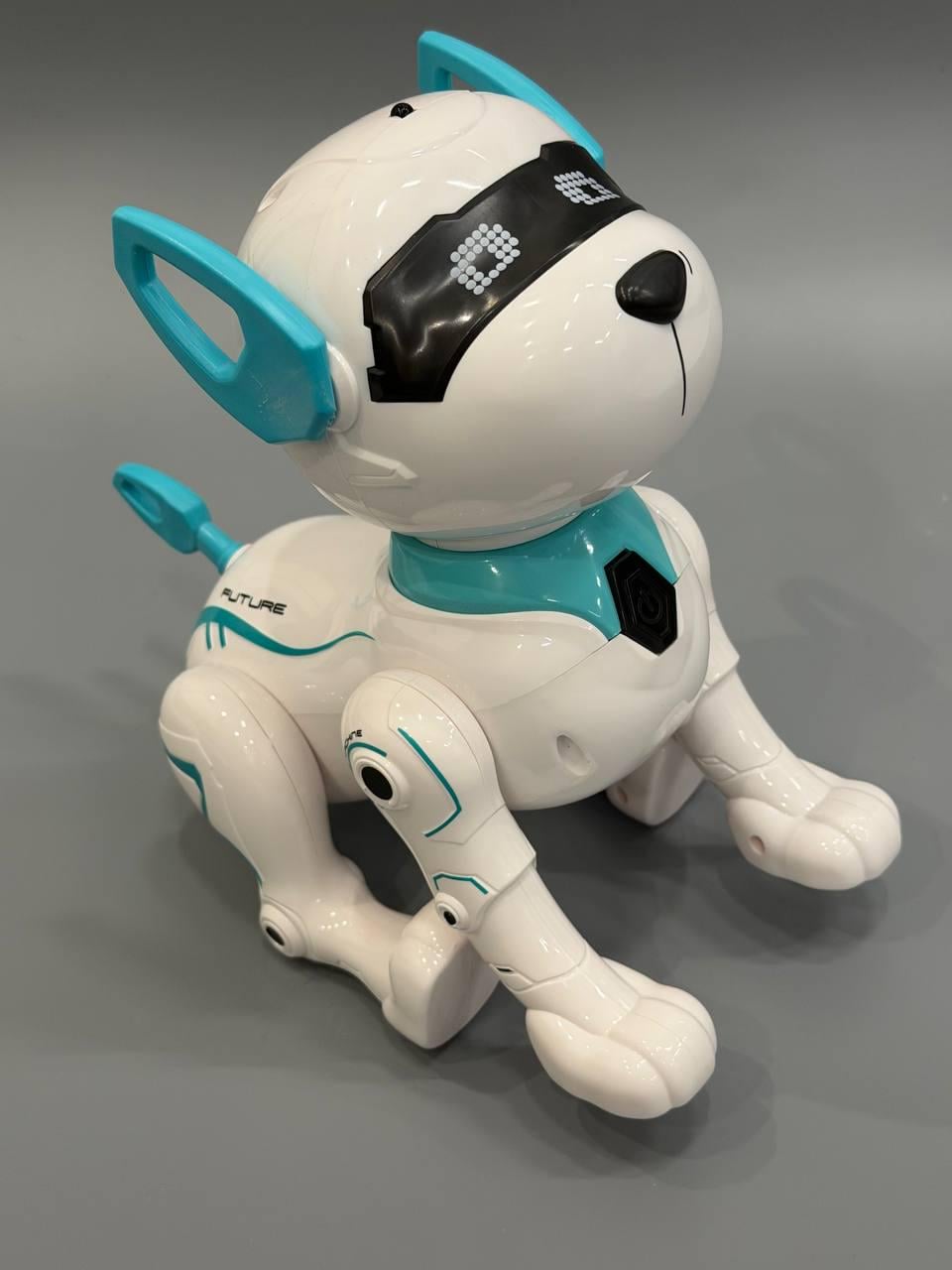 Собака-робот ИК-пульт сенсорные датчики Белый с голубым (9901)