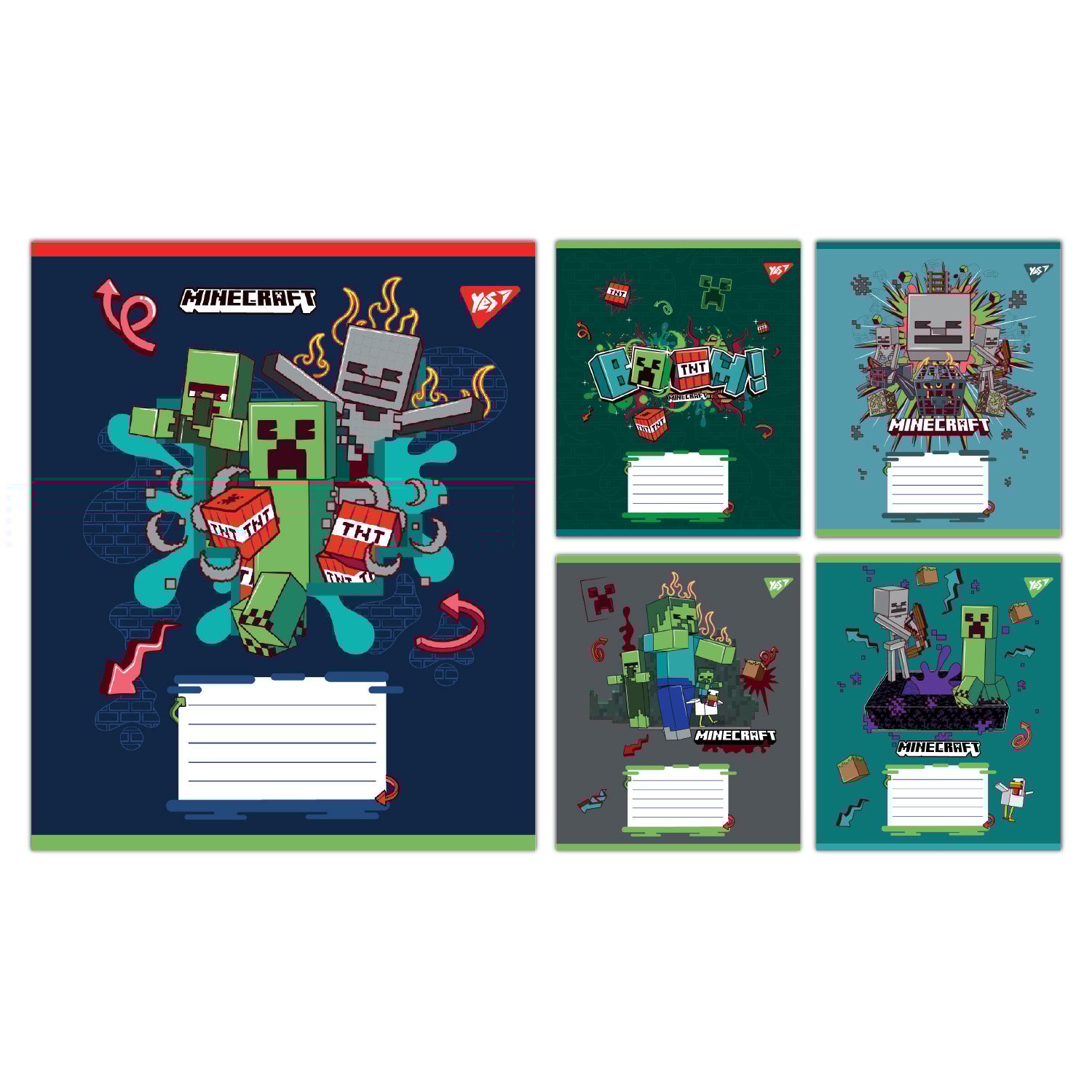 Набор тетрадей школьных YES Minecraft Heroes А5/12 клетка 25 шт. (767576)