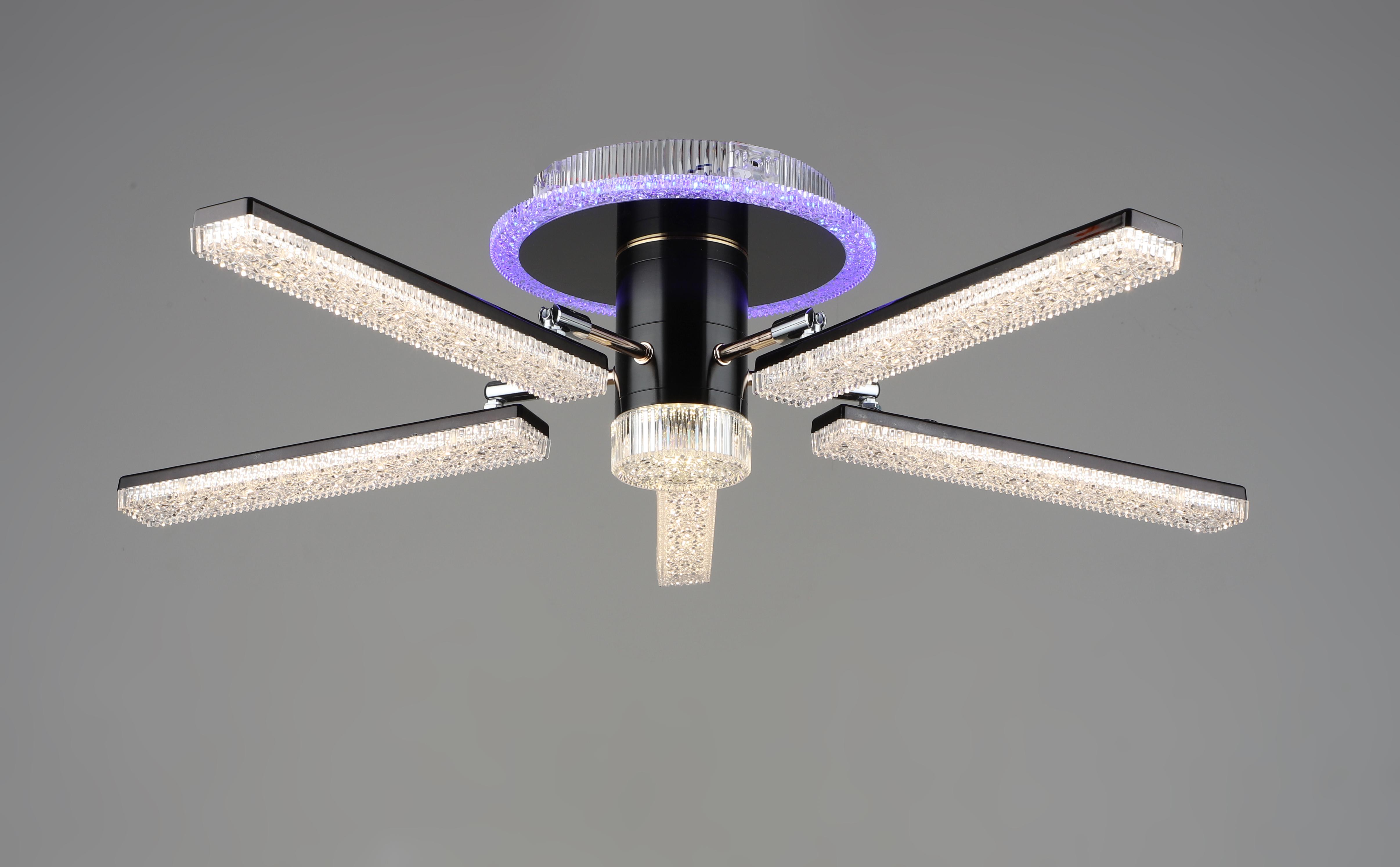 Люстра светодиодная акриловая Sirius B YH1008/5 GD+BK 66W (000040541)