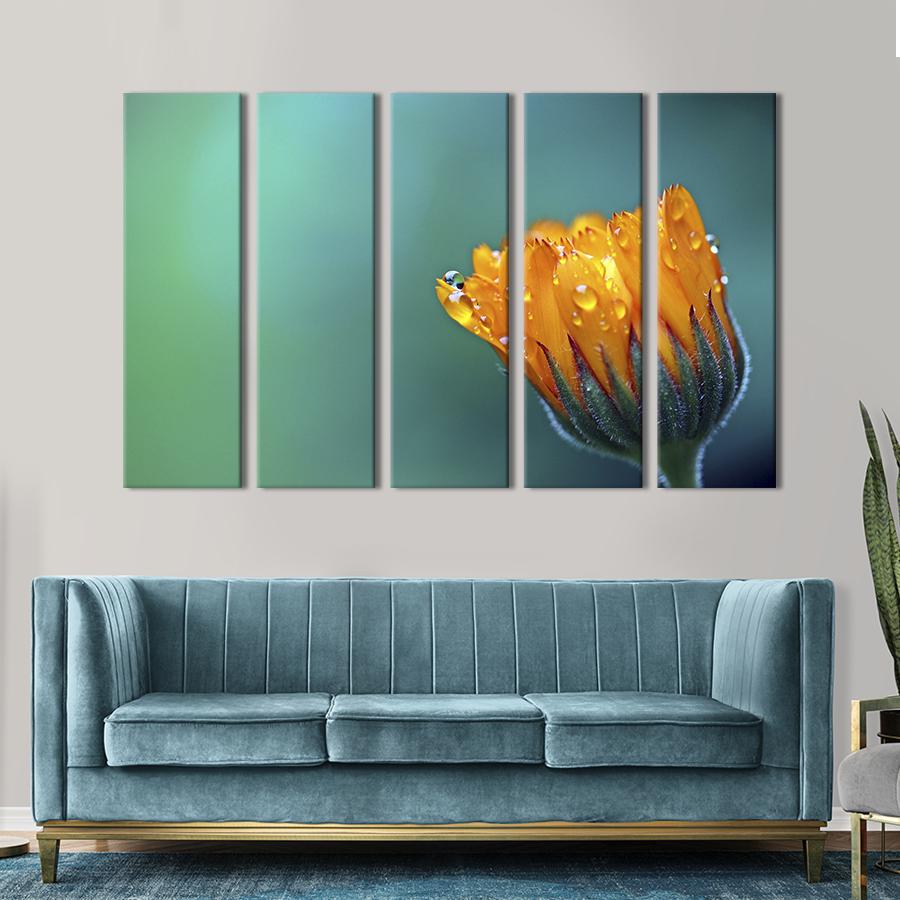 Картина на холсте Одинокий цветок календулы 155x95 см (895-51)