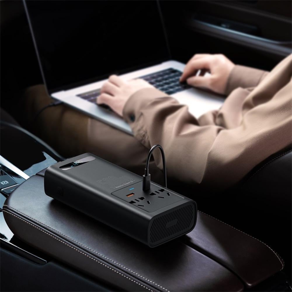 Автомобильный инвертор BASEUS Super Si Inverter 500 Вт 220 В CN/EU с чистой синусоидой Черный (CGNB000101) - фото 3 Автомобильный инвертор BASEUS Super Si Inverter 500 Вт 220 В CN/EU с чистой синусоидой Черный (CGNB000101) - фото 3