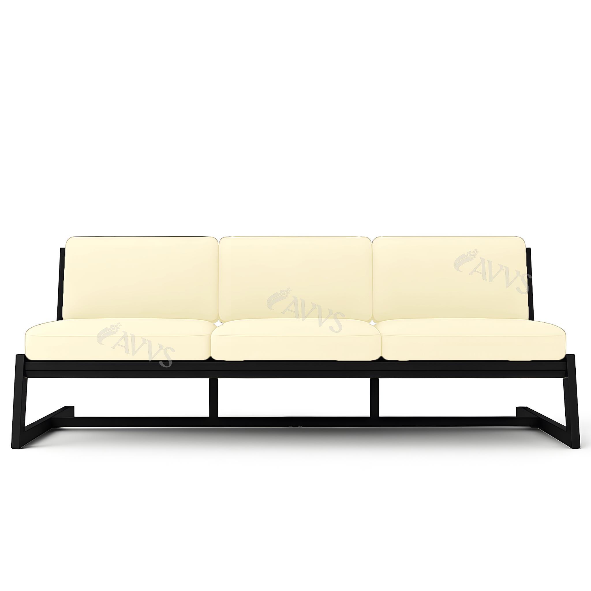 Диван металлический AVVS Атлас лофт рогожка 206 см Бежевый - фото 2