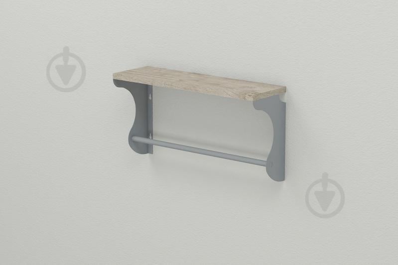 Полка настенная Ferrum-decor Юзиби 270x700x150 металл Серый ДСП Шервуд 16 мм (UZI0058)